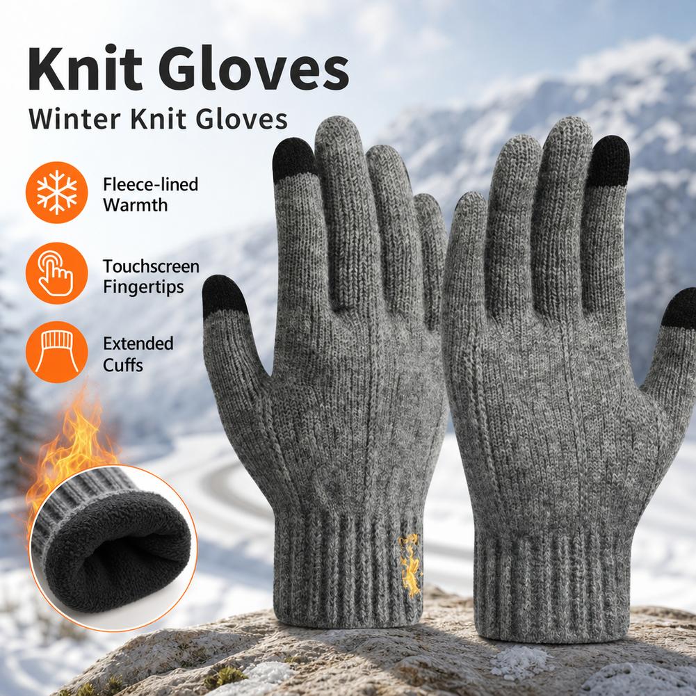 Winter Knit Gloves Touch Scree - Wool Glove Lined recension och pris