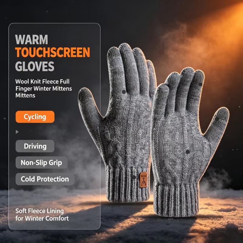 2026 Men's Thermal Wool Knitte - Wool Glove Lined recension och pris