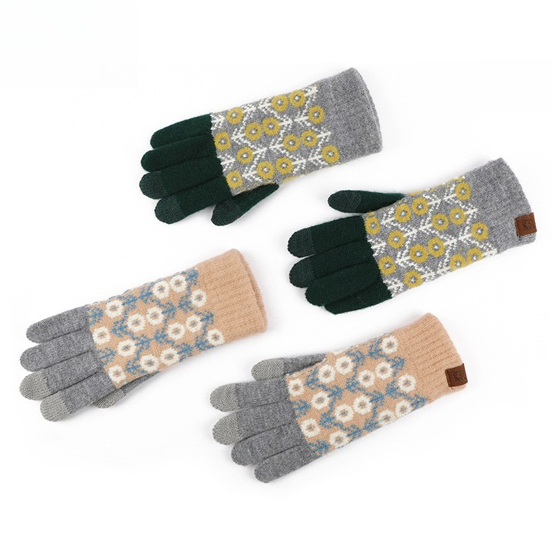 Autumn Winter Wool Color Block - Wool Glove Lined recension och pris